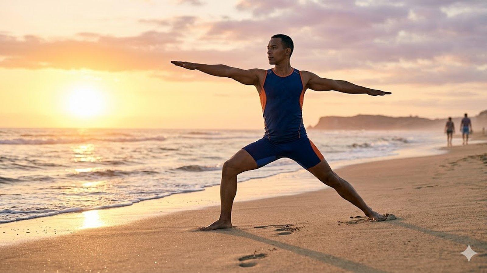 Peer-reviewed protocol for beach yoga: which postures suit sand, which don't, not recommended populations, UV exposure most practitioners underestimat