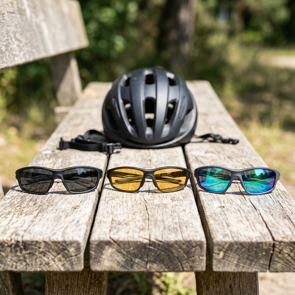 Lens technology comparison for sport sunglasses: polarization, photochromic, mirror, and category ratings.