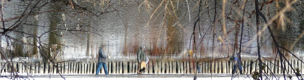 A riverside walking trail along the Nottawasaga River at Wasaga Beach