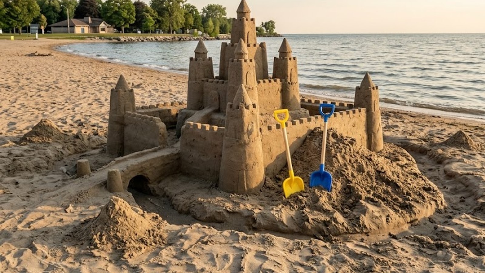 The core workout of building a giant sandcastle