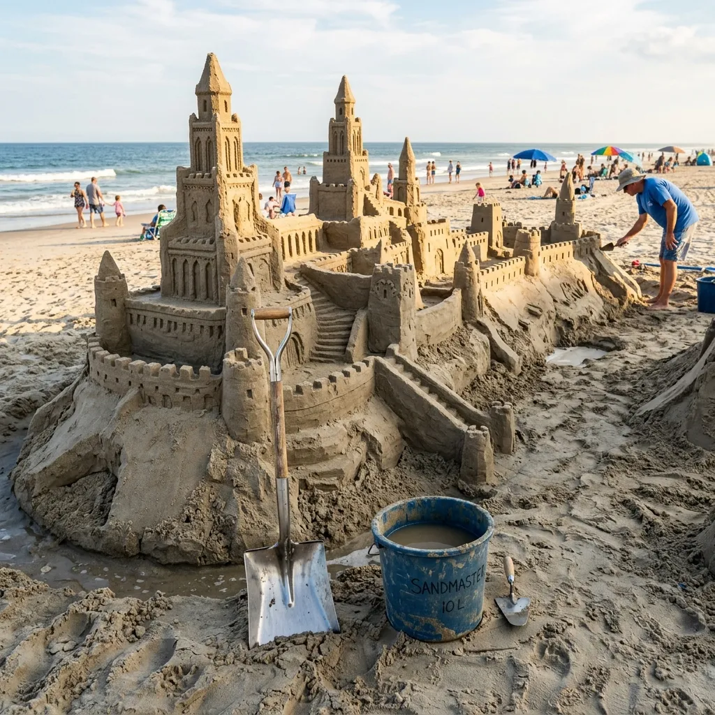 The core workout of building a giant sandcastle