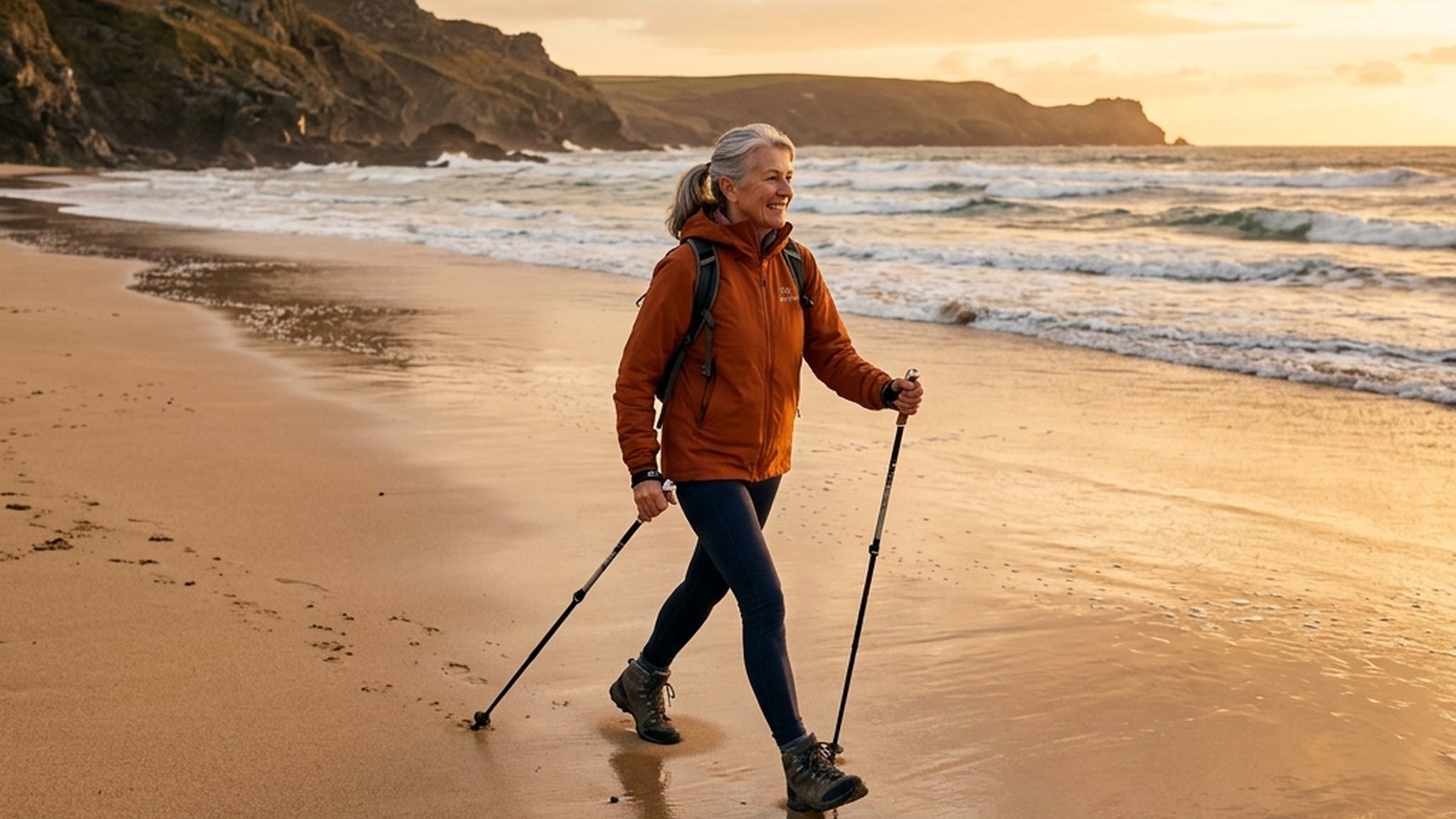 Hyper-local guide to Nordic walking for adults 60+ on the Wasaga Beach beachfront. Why this is the highest-quality cardio for joint-sensitive seniors,