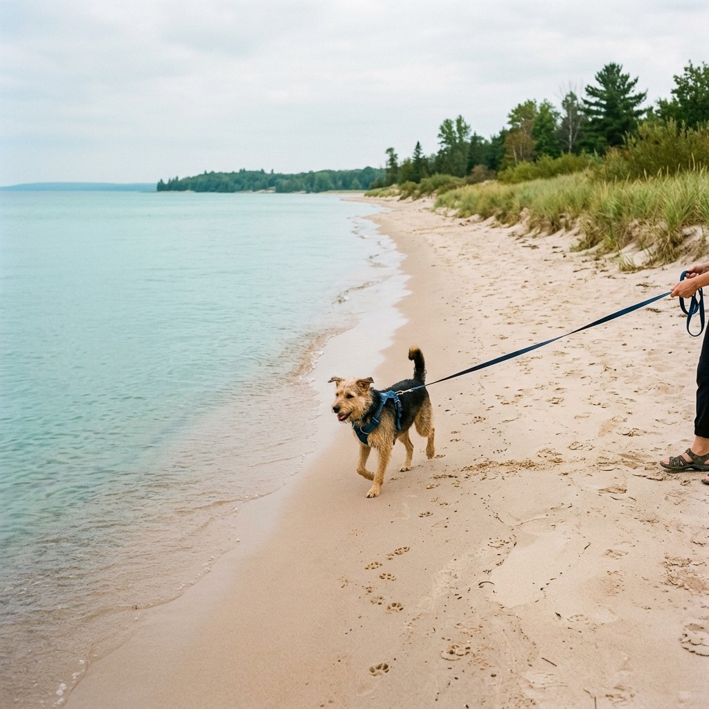 Hyper-local guide to off-leash and dog-friendly trails around Wasaga Beach. Provincial Park dog beach, Town off-leash park, Allenwood unofficial zone,