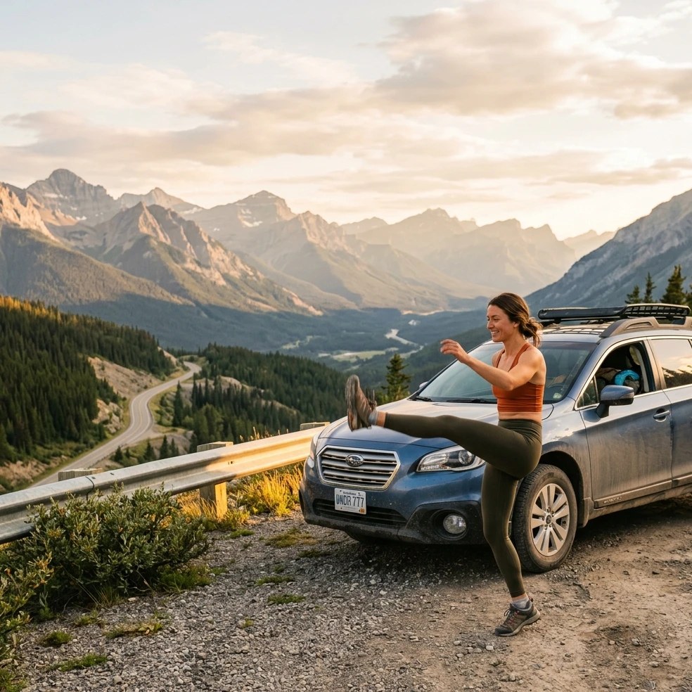 Road Trip Stretching: The 3-Minute Gas-Station Flow