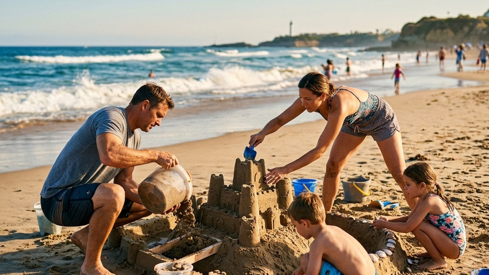 Why sand-castle building counts as fitness: the specific squat-haul-dig patterns, age-appropriate progressions, how parents can maximise the workout,
