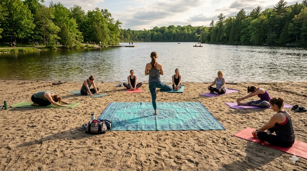 A fitness scavenger hunt on the shore: gamified family conditioning