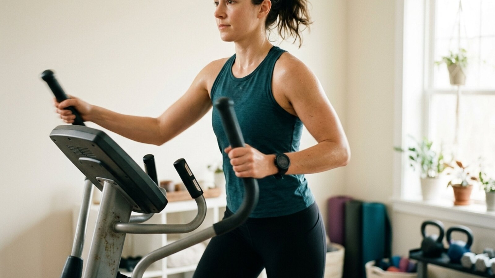 A heart-rate monitor showing an easy Zone 2 effort beside a hard HIIT interval, the evidence compared.